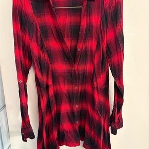 Vintage America Pink and Navy Plaid Button-Up